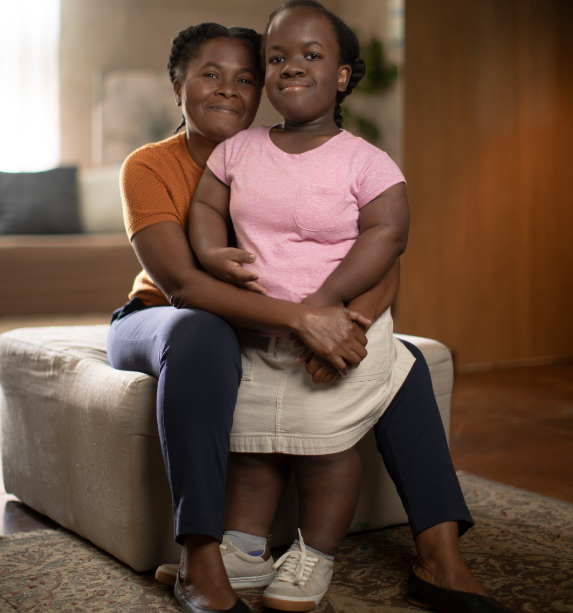 Gloria with her mother. 