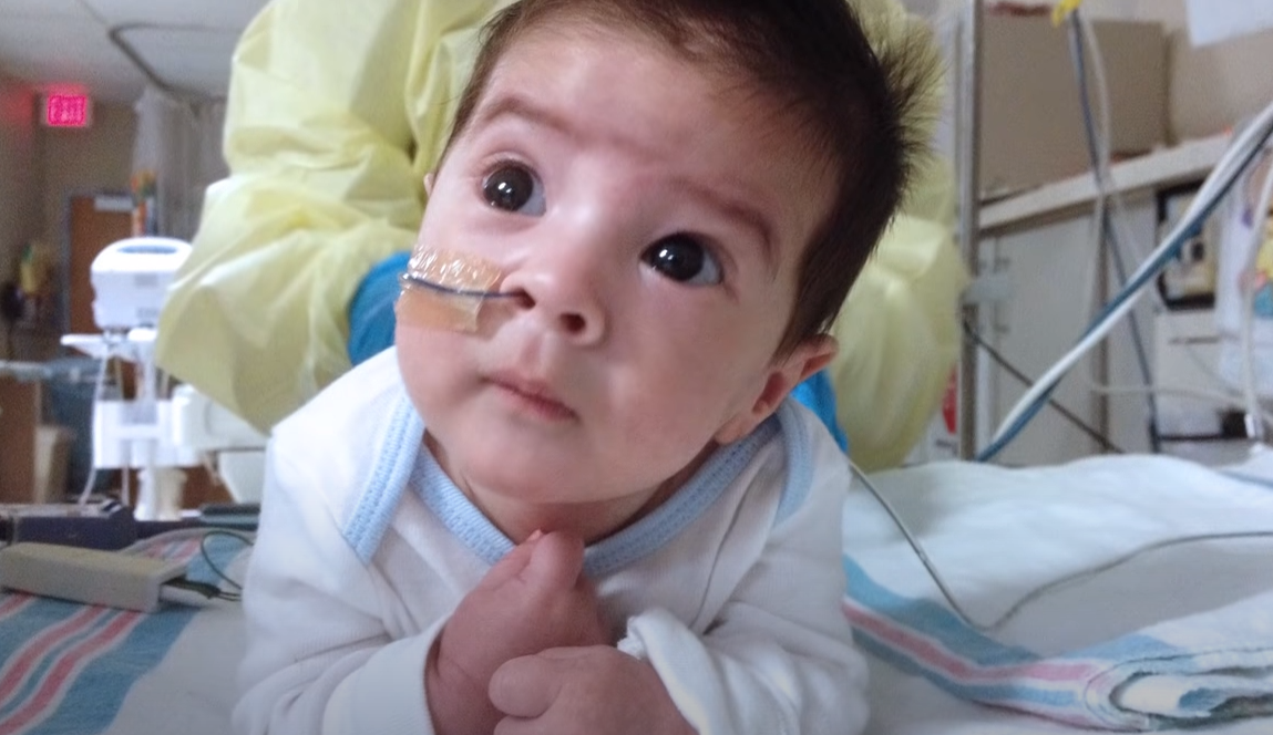 Gaetano on his hospital bed.