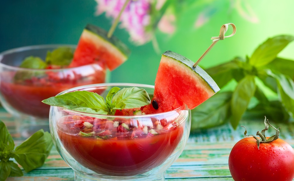 Watermelon and Tomato Gazpacho