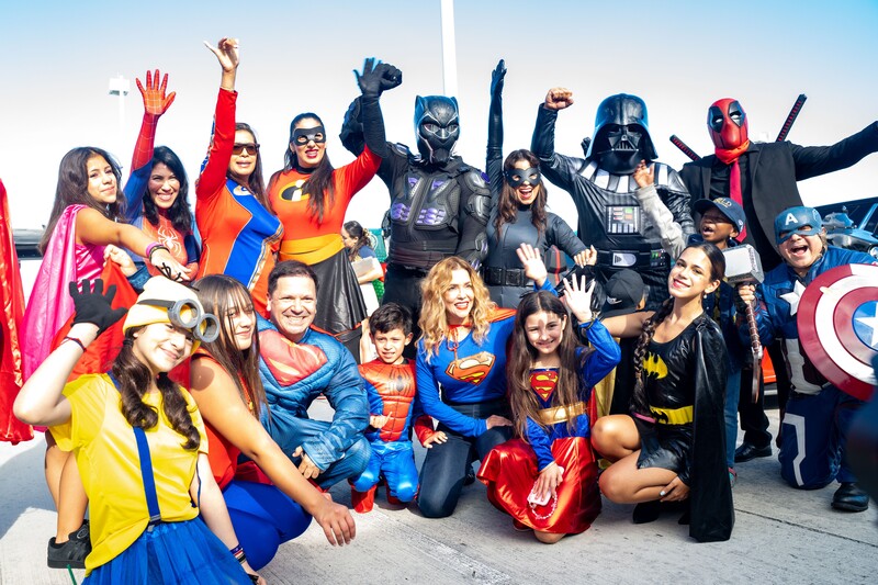 Superheroes at the Gold Ribbon Parade