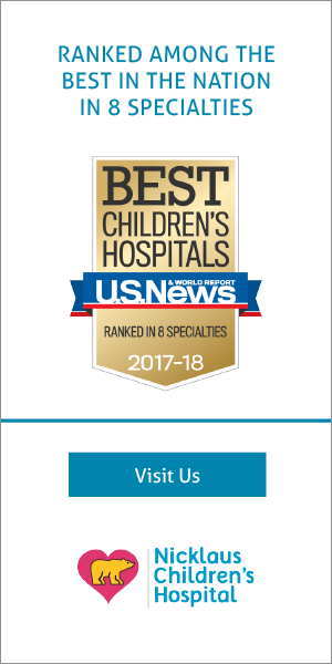 Ranked Among the Best in the Nation Learn more about Nicklaus Children's Hospital