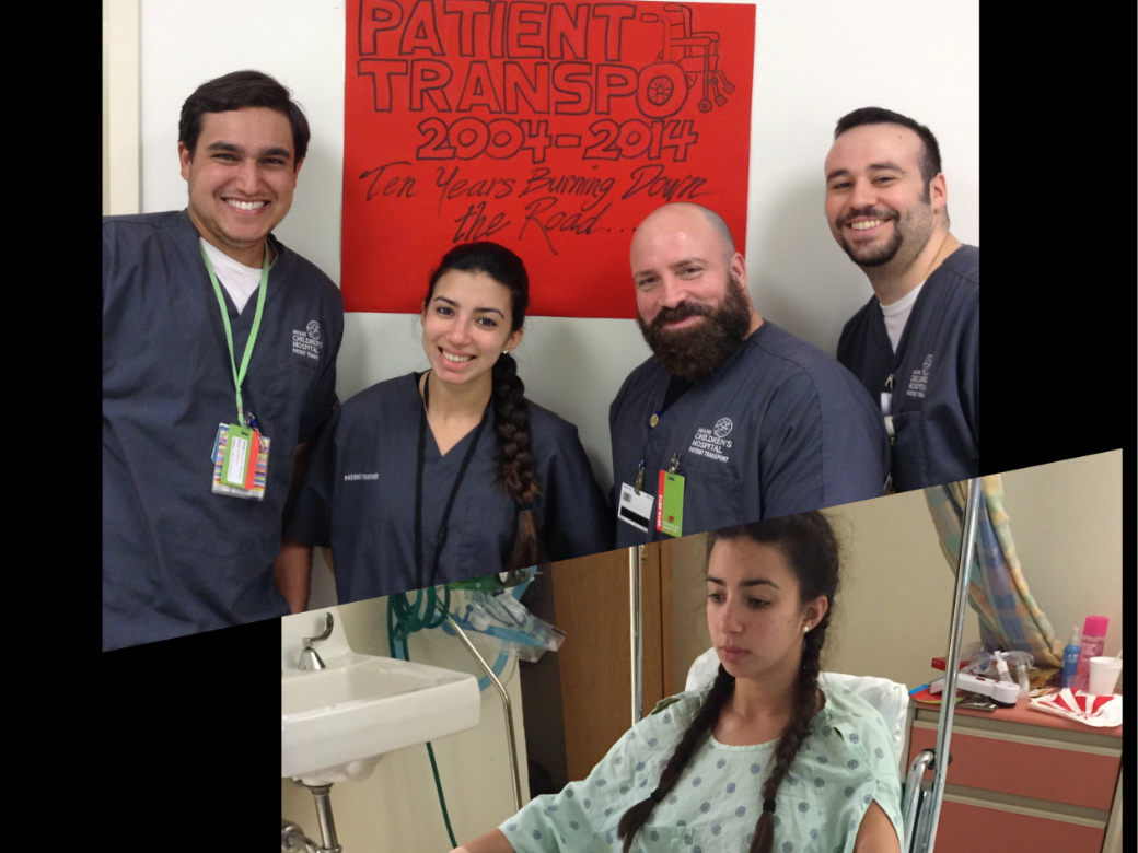 Patient Transport Team (above) and a patient (below)