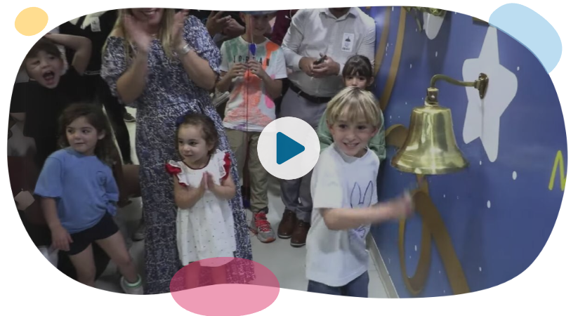 Logan ringing the cancer free bell!