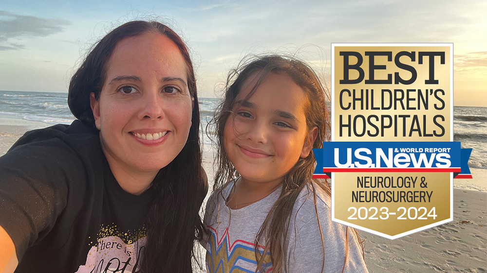 patient nicole and her mother snap a selfie at the beach.