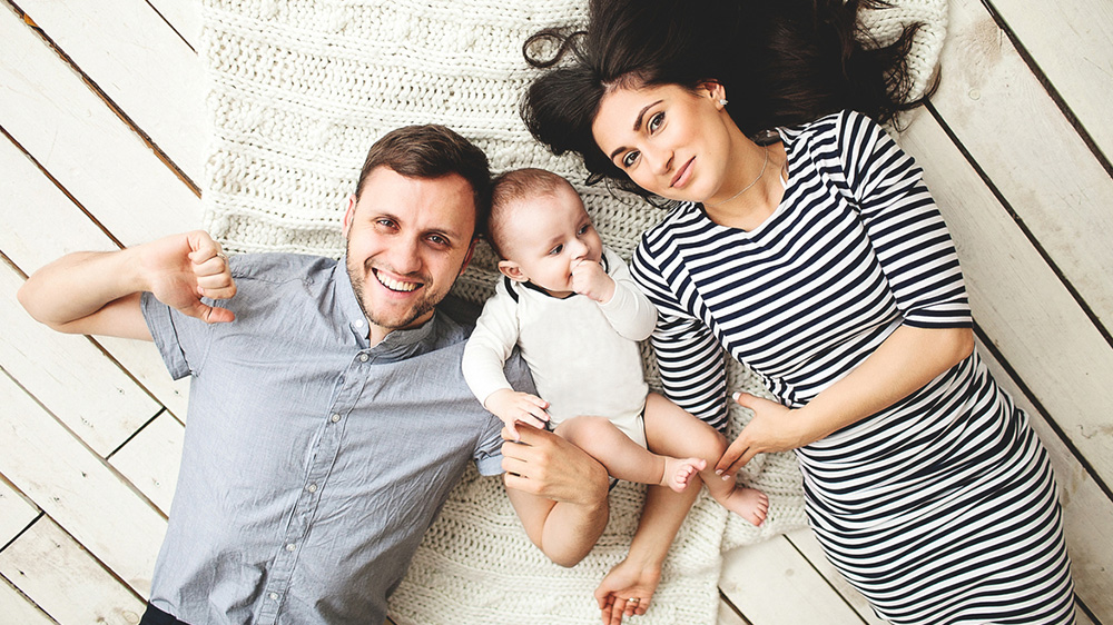 young parents with baby