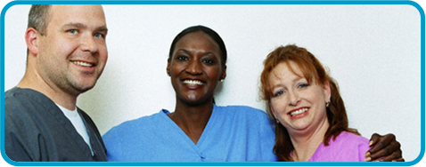 smiling nursing staff.