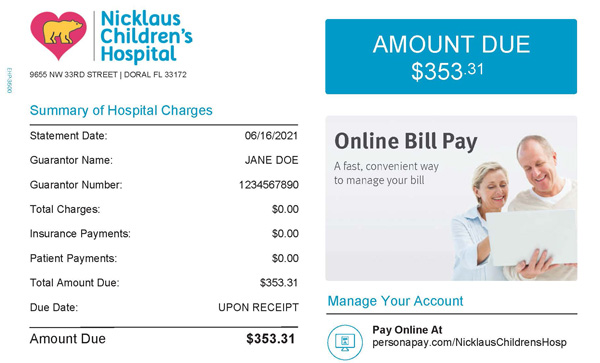 childrens hospital bill pay