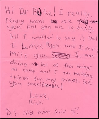 Image of Ricki's letter