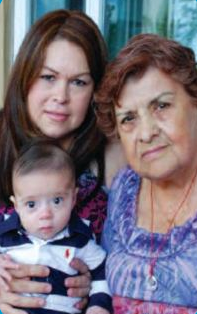 Baby Anthony with mother and grandmother