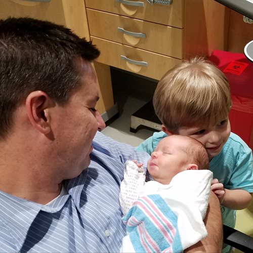 Gabrien with his dad and brother