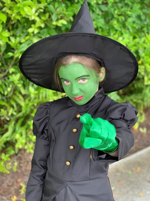 Piper dressed as the Wicked Witch