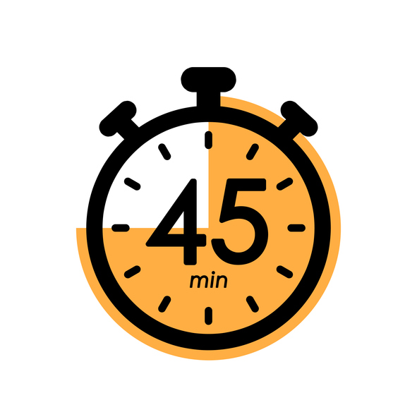 clock icon at 45 minutes.