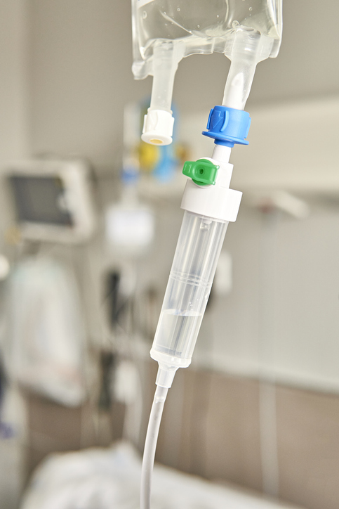 close up of IV drip.