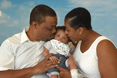 baby Logan with his parents