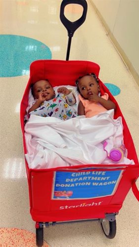 Patient Bria Miracle and her twin sister