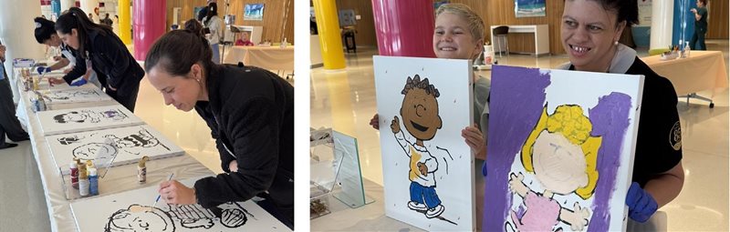 Empleados y pintores crean arte de los Peanuts 